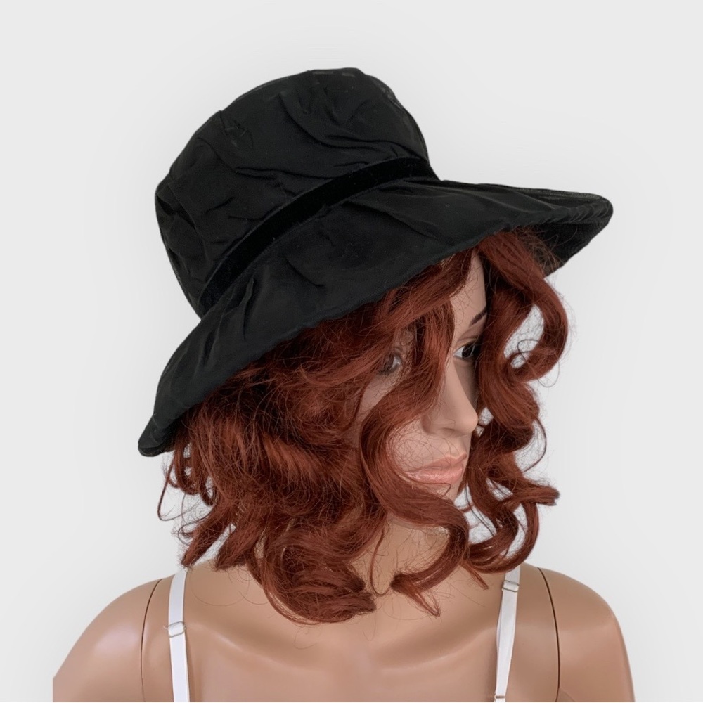 60s Wide Brim Black Tall Hat Vintage Gothic Party